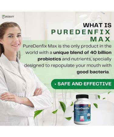 PureDenfix Max Extra Strength Probiotic Supplement with 40 Billion CFU Supports Teeth Gums Ear Nose Throat & Digestive Health 60 Capsules (1) - Buy Online on GoSupps.com