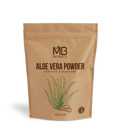 MB Herbals Aloe Vera Powder 8 oz (227 Gram / 0.5 lb ) | Aloe barbadensis Powder | Natural Skin Moisturizer | Promotes Hair Growth | For External Use Only