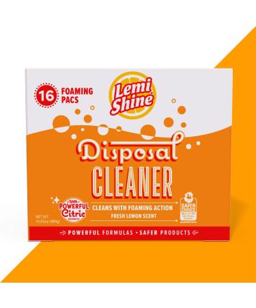 Lemi Shine Garbage Disposal Cleaner and Deodorizer - Kitchen Garbage Disposal Cleaner with a Natural Fresh Lemon Scent (16 Total)