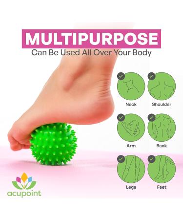 Acupoint Physical Therapy Massage Balls | Yoga Deep Tissue & Trigger Point Therapy - Spiky Ball for Myofascial Release - Buy Online on GoSupps.com