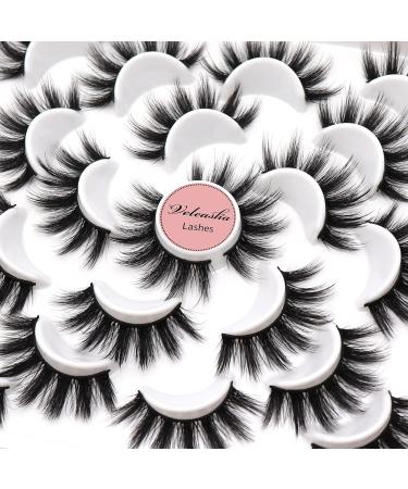 Veleasha Natural Look Fluffy False Eyelashes - Faux Mink Soft Volume Handmade Eye Lashes - 2 Sets Pack - Buy Online on GoSupps.com