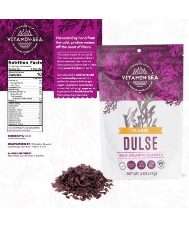 VITAMINSEA Dark Harbor Dulse Flakes 4 oz - Vegan Certified North Atlantic Seaweed - Pack of 1 - Buy Online on GoSupps.com