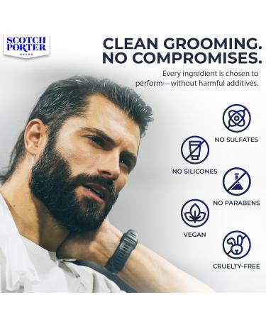 Scotch Porter Beard Balm for Men - Hydrating, Smoothing, & Shine-Enhancing Formula - Paraben, Sulfate, & Silicone-Free - Vegan - 3oz - Buy Online on GoSupps.com