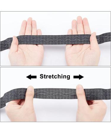 GORGECRAFT Non-Slip Elastic Ribbon Wave Silicone Gripper Band Tape - 1 Inch x 5 Yards, Black - Ideal for DIY Crafts & Garment Sewing - Buy Online on GoSupps.com