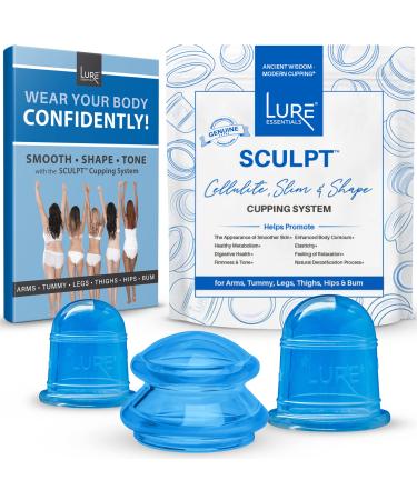 LURE Essentials Sculpt Cupping Set for Cellulite  Lymphatic Drainage Anti Cellulite Cup and Cellulite Massager 3 Count (Pack of 1)