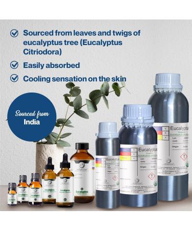 Organic Eucalyptus Citriodora Essential Oil - 100% Pure & Natural - USDA Certified - Aromatherapy & Skin Care - 2 Fl Oz - Premium Quality - Buy Online on GoSupps.com