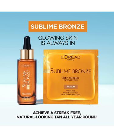 L'Oreal Sublime Bronze Self-Tanning Towelettes - Streak-Free Medium (6 ct) | Best Self Tanner - Buy Online on GoSupps.com