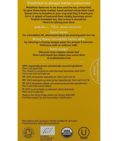 Pukka Tea Elegant English Breakfast Tea Bag 20 sachets 50 g - Buy Online on GoSupps.com