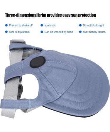Adjustable Dog Baseball Hat - Sun Protection Cap for Small & Medium Dogs | Outdoor Sport Cap with Ear Holes | Blue M - Buy Online on GoSupps.com