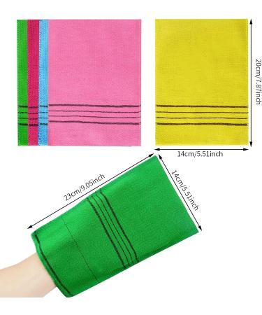 6 Pcs Korean Exfoliating Washcloth Set - Large Size Exfoliating Body Scrubber - Colorful Mitt for Removing Dry Skin - (5 Color Options) - Style 1 - Buy Online on GoSupps.com