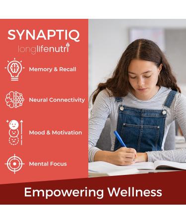 Synaptiq 1000mg (Alpha GPC + Uridine Monophosphate 600mg/400mg) - Nootropic Choline Supplement 180 Vegetarian Capsules 3-Month Supply For Focus & Productivity GMP Certified Made in USA 180 Count (Pack of 1) - Buy Online on GoSupps.com