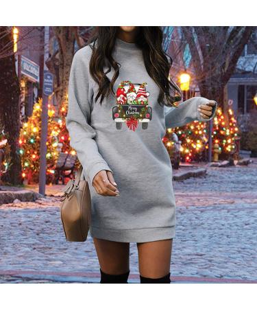 Hanxiulin Women's Christmas Skirt Sweatshirt Jacket - Elk Party Dress Hooded Sweater Top Gray M - Buy Online on GoSupps.com