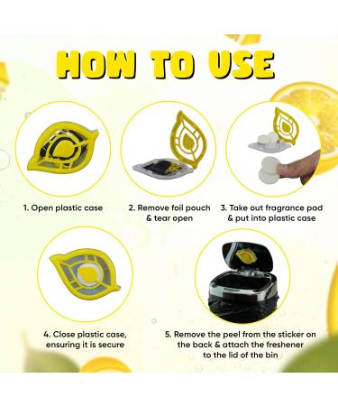 4x Garbage Can Freshener Odor Removers for Small Rooms Self-Adhesive Lemon & Apple Fragrance | Diaper Pail & Odor Control - Buy Online on GoSupps.com