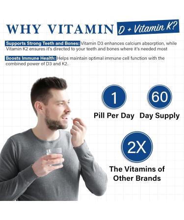 Living Well with Dr. Michelle Vitamin D3 10 000 IU with K2 Immune Teeth Bone Health Support Non-GMO Gluten & Dairy Free 60 Day Supply 60 Capsules - Buy Online on GoSupps.com