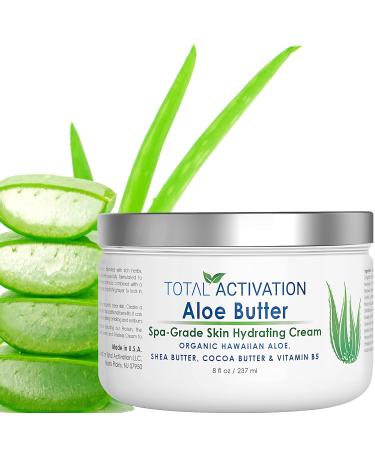 Total Activation Aloe Vera Cream Face & Body Moisturizer Day & Night Skin Care Lotion for All Types of Skin better Sunburn Relief than Aloe Vera Gel  Eczema Cream for Men & Women