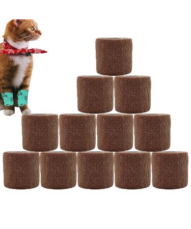 Anampion self-adhering bandage 5cm x 4.5m non-woven adhesive bandage self-adhesive for humans and animals flexible self-adhesive bandage for ankle joints swelling sport 12 rolls deep skin color