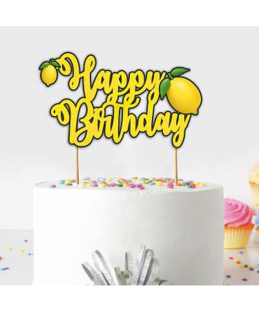 Seyal Lemon Happy Birthday Cake Topper