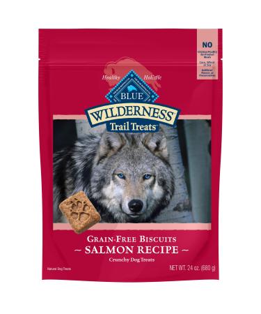Blue Buffalo Wilderness Trail Treats Grain Free Biscuits Crunchy Dog Treats Salmon 24 Ounce (Pack of 1)