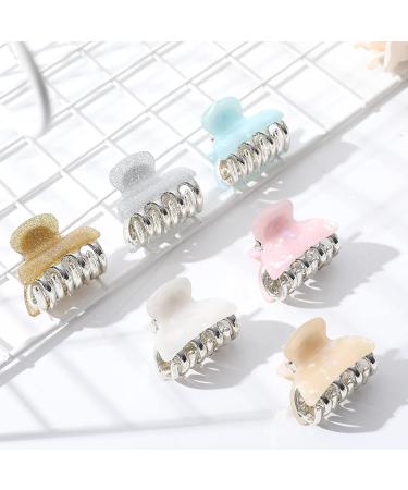 HAIMEIKANG 12PCS Small Hair Claw Clips for Women - 1.4 Inch Mini Hair Clamps for Thin Thick Hair - Sparkling-color Mini Banana Clips for Girls Kids - Buy Online on GoSupps.com