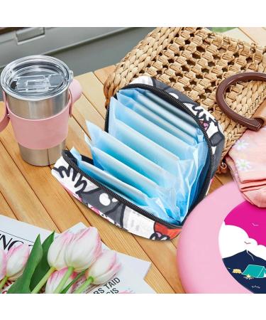 Portable Storage Bags for Women's Essentials - Cute Panda & Pink Heart Design - Tampons Bandages & More | Multicolored Organizers for School & Office - Buy Online on GoSupps.com