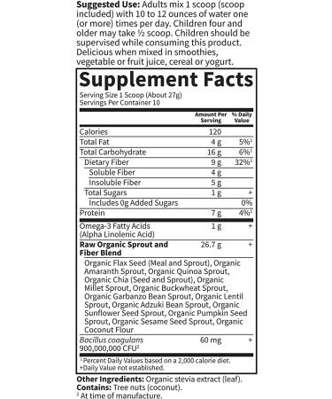 Garden of Life Raw Organic Fiber Powder - 10 Servings | Natural Digestive Support - Buy Online on GoSupps.com