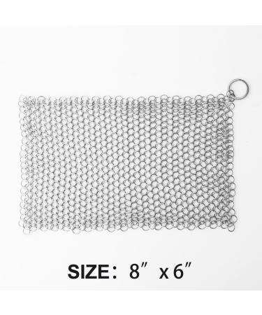 LauKingdom Stainless Steel Cast Iron Cleaner 316L - 8x6 inch Square Scrubber for Pan, Anti-Rust & Hygienic - Buy Online on GoSupps.com