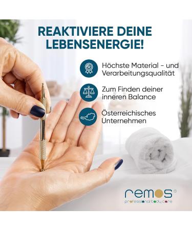 REMOS Acupressure & Meridian Pen - Brass 10cm | Precision Support for Wellness - Buy Online on GoSupps.com