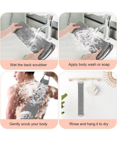 Comnico 2-Piece Luffa Sponge Peeling Back Scrubber - Double-Sided Bath Body Glove & Straps for Deep Cleaning - Buy Online on GoSupps.com