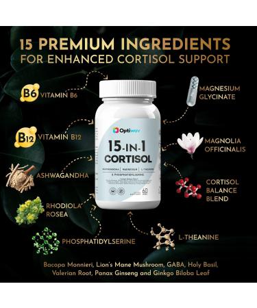 Optiwav Cortisol Detox Supplement for Women Men - Control & Lowering High Cortisol Level - Balance Calm Stress Relief Cleanse Adrenal Health Support - Magnesium Ashwagandha Cortisol Blocker Reducer - Buy Online on GoSupps.com
