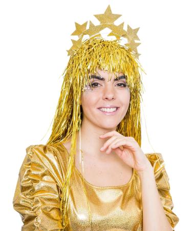 Headband with stars gold 1 piece (1 pack)
