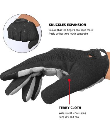 Westwood Fox WFX Vollfinger Mountain Bike Gloves | Touchscreen Padded Anti-Slip Racing Gloves for Men & Women - Black - Buy Online on GoSupps.com