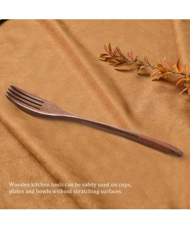 AIDIRui 8 Pcs Wooden 9 inchJapanese Spoon Fork Set Kitchen Tableware Natural Wood Cutlery Wooden Dinner Cutlery Set - Buy Online on GoSupps.com