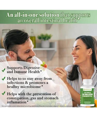 OPTIMUS WEIGHT 30 Billion Probiotics 10 Strains | Vegan Non-GMO | Healthy Gut - Supports Digestive Occasional Constipation Diarrhea Gas & Bloating. for Women & Men | 30 Count - Buy Online on GoSupps.com
