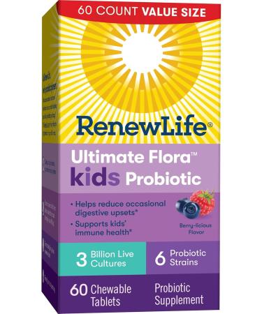 Renew Life Kids Probiotic Gummies - 3 Billion CFU - 60 Chewable Tablets - Buy Online on GoSupps.com