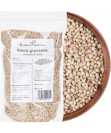 Kuchnia Zdrowia Kuchnia Zdrowia - Unroasted White Buckwheat Groats - High Quality - Vegan - Natural - Leak-Proof Zipper Packaging - 1kg Doypack