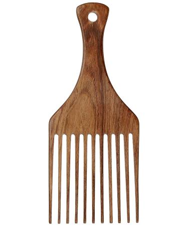 Wooden Afro Pick for Natural Curly Hair - Handcrafted African Design - Men & Women - Buy Online on GoSupps.com