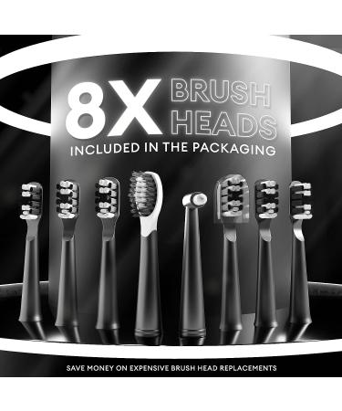 DrDent X Edition Sonic Electric Toothbrush with 8 Dupont Brush Heads, 5 Cleaning Modes and Smart Timer - Includes Interdental and Tongue Cleaner Brush Head - Long-lasting 60 Day Charge - Buy Online on GoSupps.com