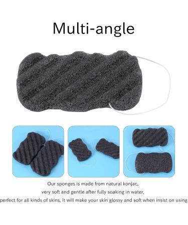 Sponge Set with Activated Bamboo Charcoal - Body & Sponge Cleansing Sponge for Care - Buy Online on GoSupps.com