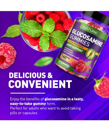 Built by Nature Glucosamine Gummies Joint Support Supplement Delicious Raspberry Flavor Non-GMO 60 Gummies 60 Count (Pack of 1) - Buy Online on GoSupps.com