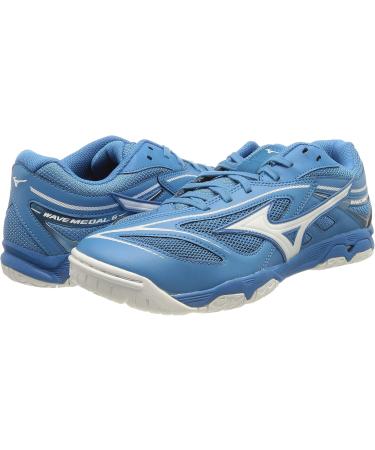 Mizuno Men's Wave Medal 6 Tennis Shoe - 42 EU Mediterranean Blue White | International Shipping Available - Buy Online on GoSupps.com