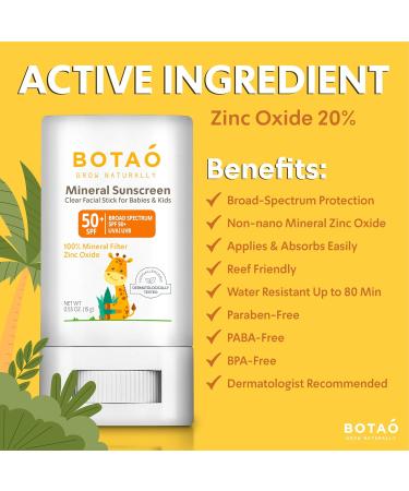 Buy Baby Mineral Sunscreen Stick - 100% Zinc Oxide SPF 50+ | Water Resistant Fragrance Free Easy Application for Sensitive Skin | Ideal for Babies & Kids - Buy Online on GoSupps.com