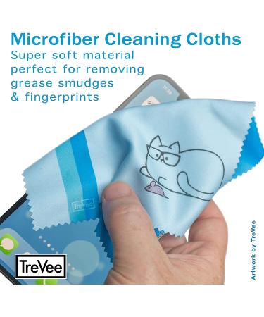 10 Pack Cute Kitty Cat Design Multicolor Microfiber Cleaning Cloths for Eyeglasses, Sunglasses, Cell Phone - Blue, Pink, Yellow, Purple, Green Cloth Wipes - Buy Online on GoSupps.com