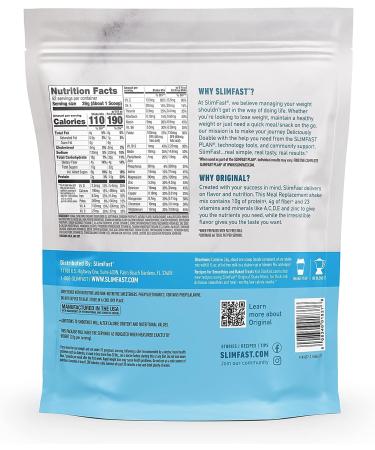 SlimFast Original Rich Chocolate Royale Meal Replacement Powder - 52 Servings, 10g Protein - Weight Loss Shake Mix - Buy Online on GoSupps.com