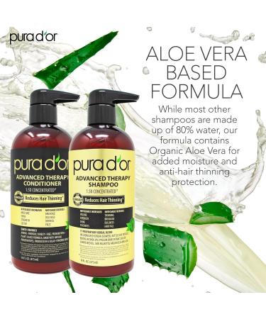 PURA D'OR Anti-Thinning Advanced Therapy Biotin Shampoo & Conditioner Hair Care Set & Organic Moroccan Argan Oil (4oz / 118mL) USDA Certified 100% - Buy Online on GoSupps.com