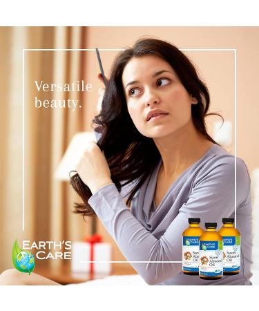 Earth's Care Sweet Almond Oil - Expeller Pressed 8 FL OZ for Skin & Hair Care - Buy Online on GoSupps.com
