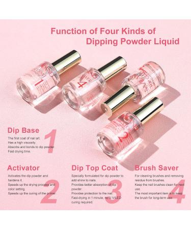 Saviland Dip Powder Liquid Set 10pcs with Foundation Gel, Top Coat, Activator & Nail Tools - French Nails Kit for Long Lasting Results - No Nail Lamp Needed - Buy Online on GoSupps.com