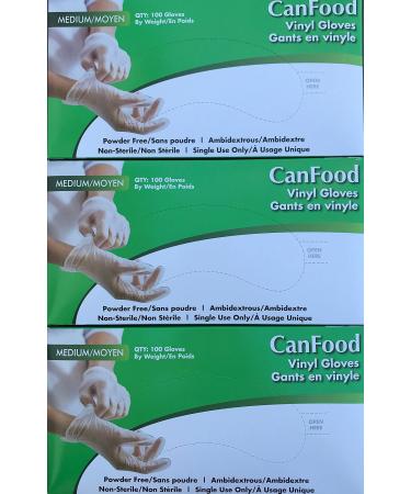 Vinyl Gloves Powder Free Medium M Pack of 3 100 x 3 300 Pcs Latex Free Disposable Non-Sterile