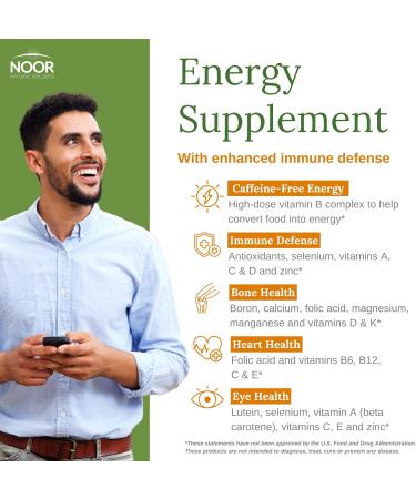Noor Vitamins Energy+ Multivitamin - 60 Tablet | Boost Energy Levels & Support Overall Health - Buy Online on GoSupps.com