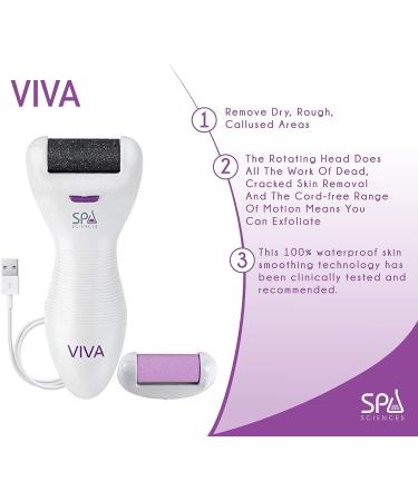 Spa Sciences Viva Professional Electronic Foot Smoothing Pedi Tool - Rechargeable, Powerful Callus Remover for Hard, Dry Skin - Includes 2 Treatment Heads - Buy Online on GoSupps.com