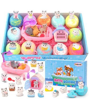 Bath Bombs for Children with Surprise Inside Children's Bath Bombs with Toy for Boys Girls Handmade Fizzy Balls Bubble Bath Bomb Gift Set for Christmas New Year